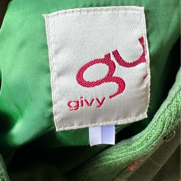 Cottage core suede green embroidered floral jacket size S with butterfly buttons - Picture 10 of 10